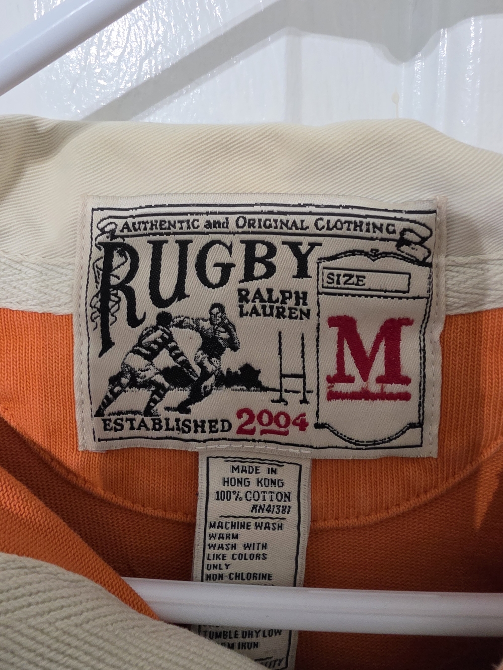 Rugby Ralph Lauren Men’s Orange Rugby Shirt - Size M